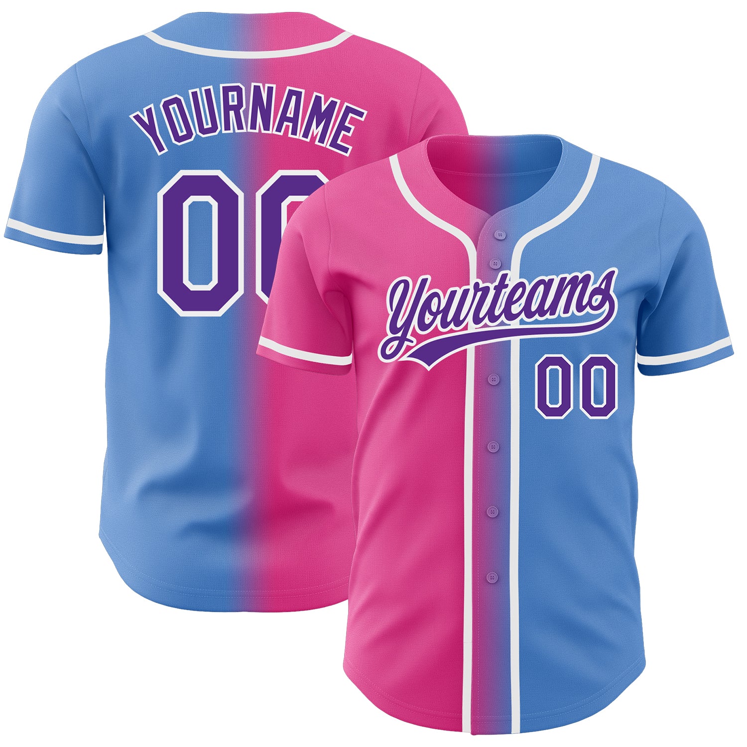 Custom Camo Light Blue-Pink Authentic Salute To Service Baseball Jersey