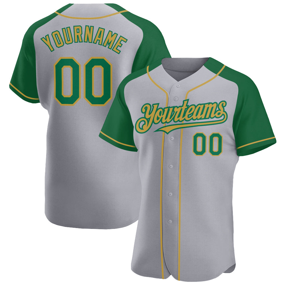 Custom White Kelly Green Pinstripe Kelly Green-Orange Authentic Raglan  Sleeves Baseball Jersey Discount