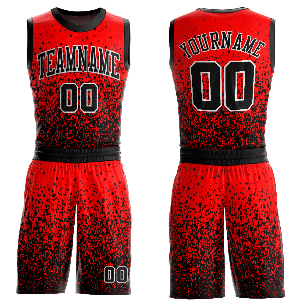 Football Jersey Design Black with red Sublimation