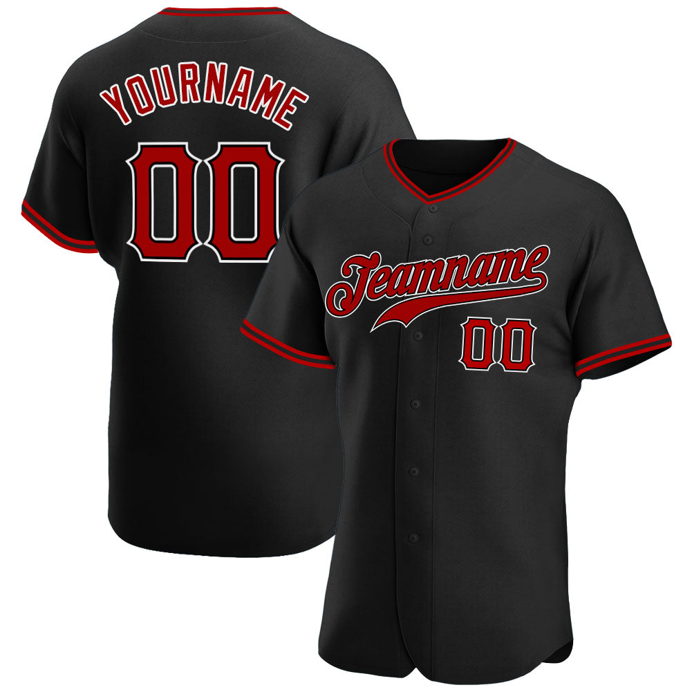 Custom Red White-Black Baseball Jersey – FansCustom