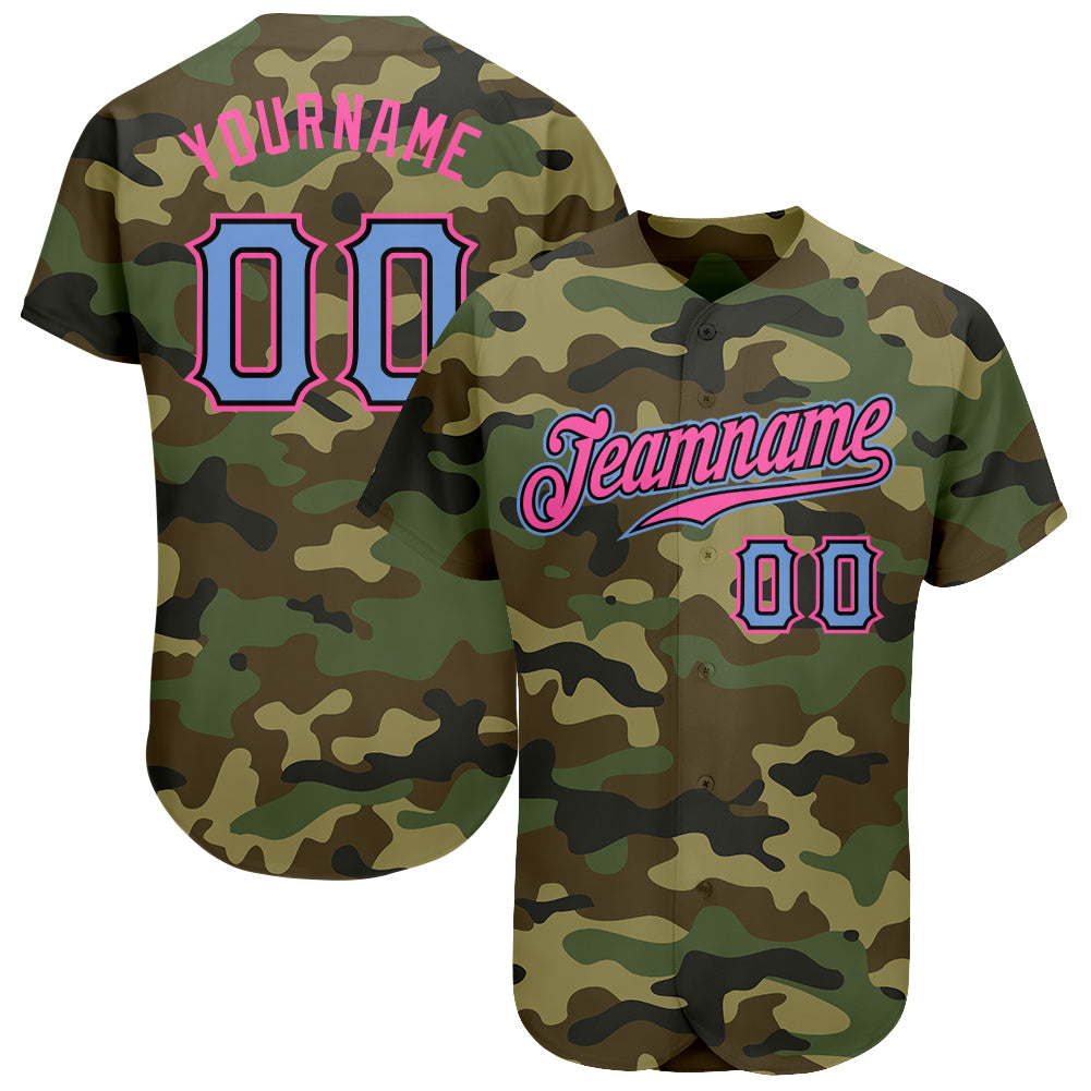  FoxWears Custom Camouflage Pink Light Blue Baseball