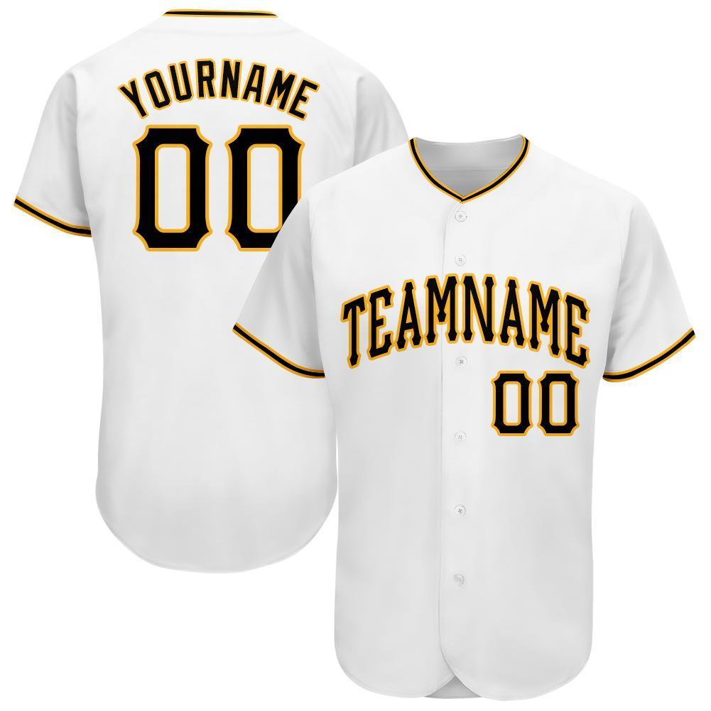 Custom Black Gold-White Baseball Jersey – FanCustom