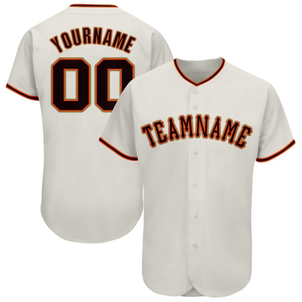 Custom Cream Black-Orange Baseball Jersey – FansCustom