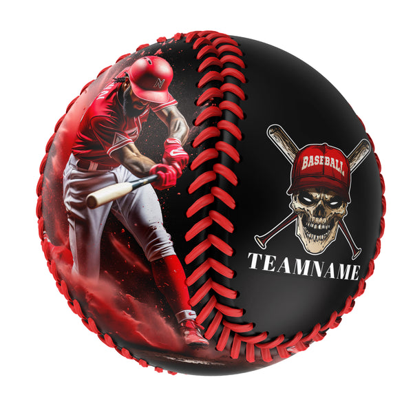 Personalized Black Baseball Skull Photo Baseballs