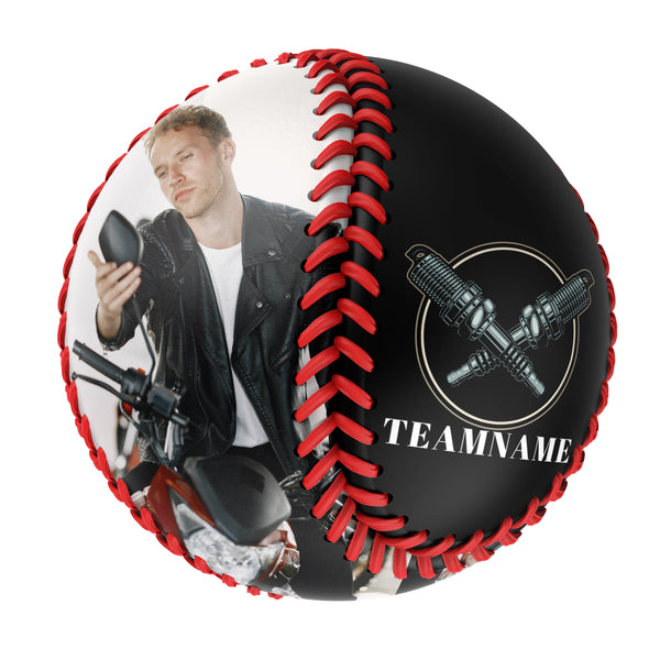 Personalized Black Damping Skull Photo Baseballs