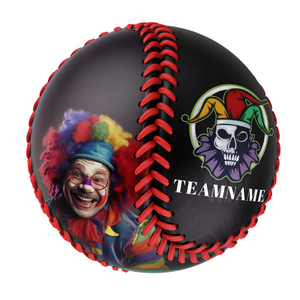 Personalized White Clown Skull Photo Baseballs