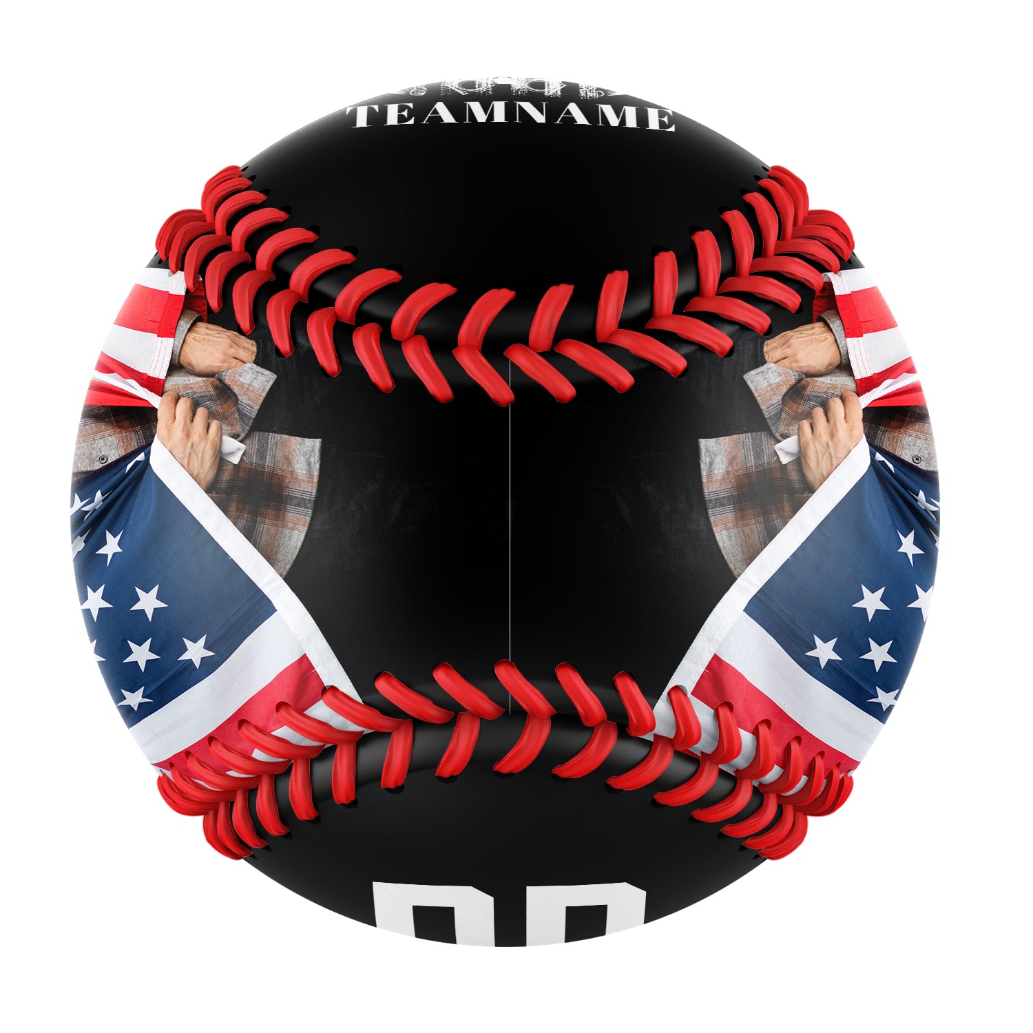 Personalized Black American Flag Skull Photo Baseballs