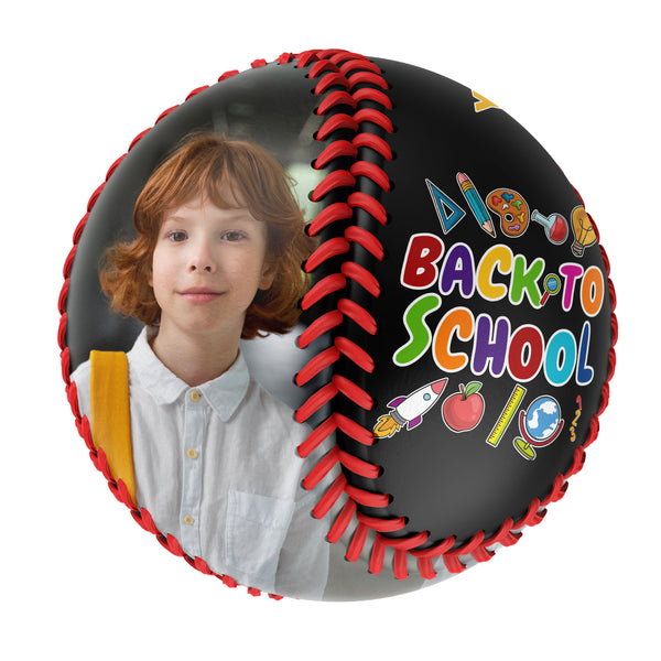 Personalized Black Back To School Photo Baseballs