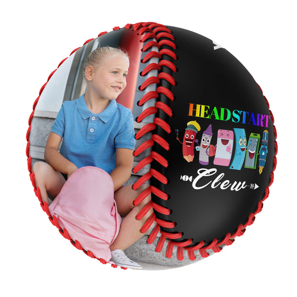 Personalized Black Head Start Crew Photo Baseballs