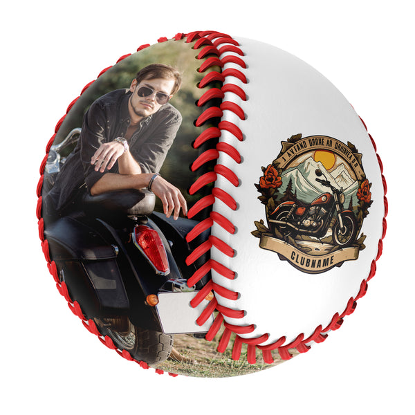 Personalized White Sunset Motorcycle Club Photo Baseballs