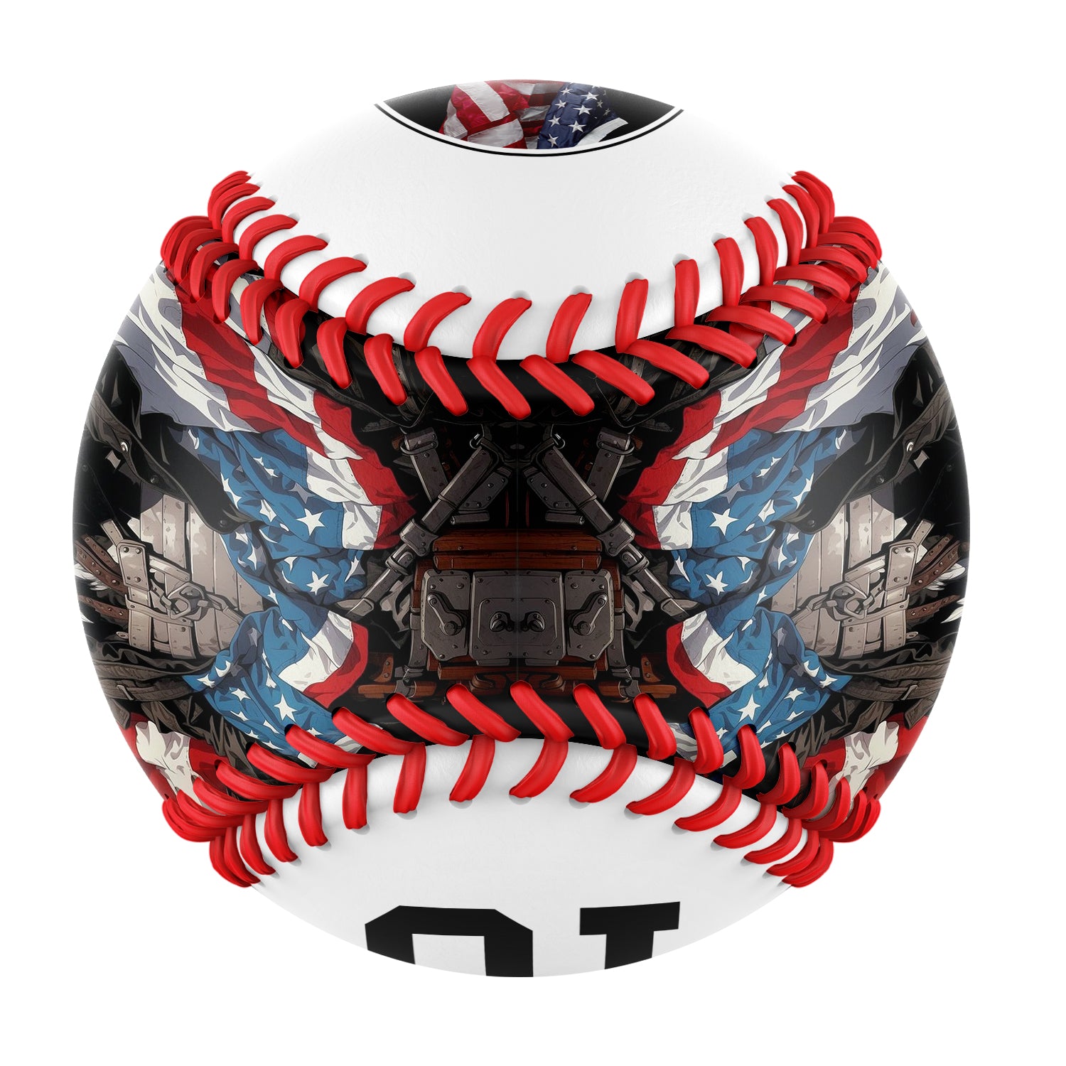 Personalized White American Flag Eagle Photo Baseballs