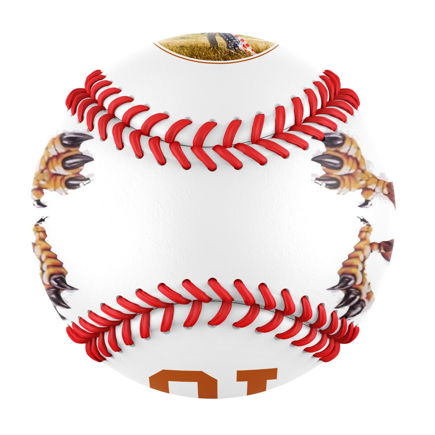 Personalized White American Flag Eagle Photo Baseballs