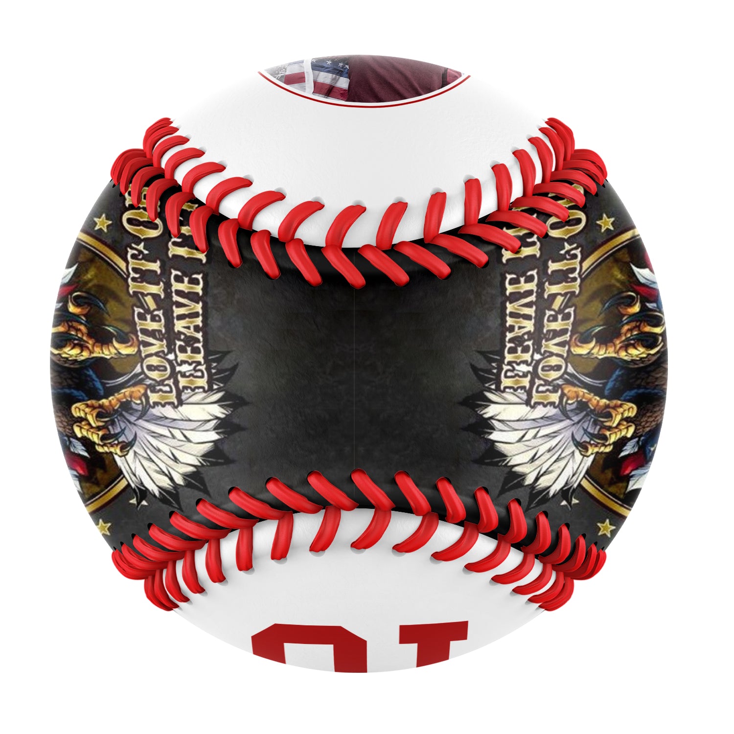 Personalized White American Flag Eagle Photo Baseballs