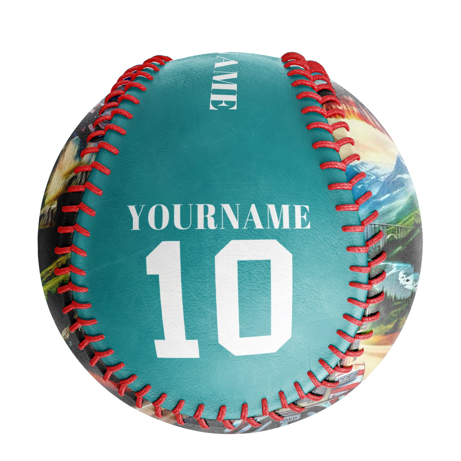 Personalized Teal American Flag Eagle Truck Photo Baseballs