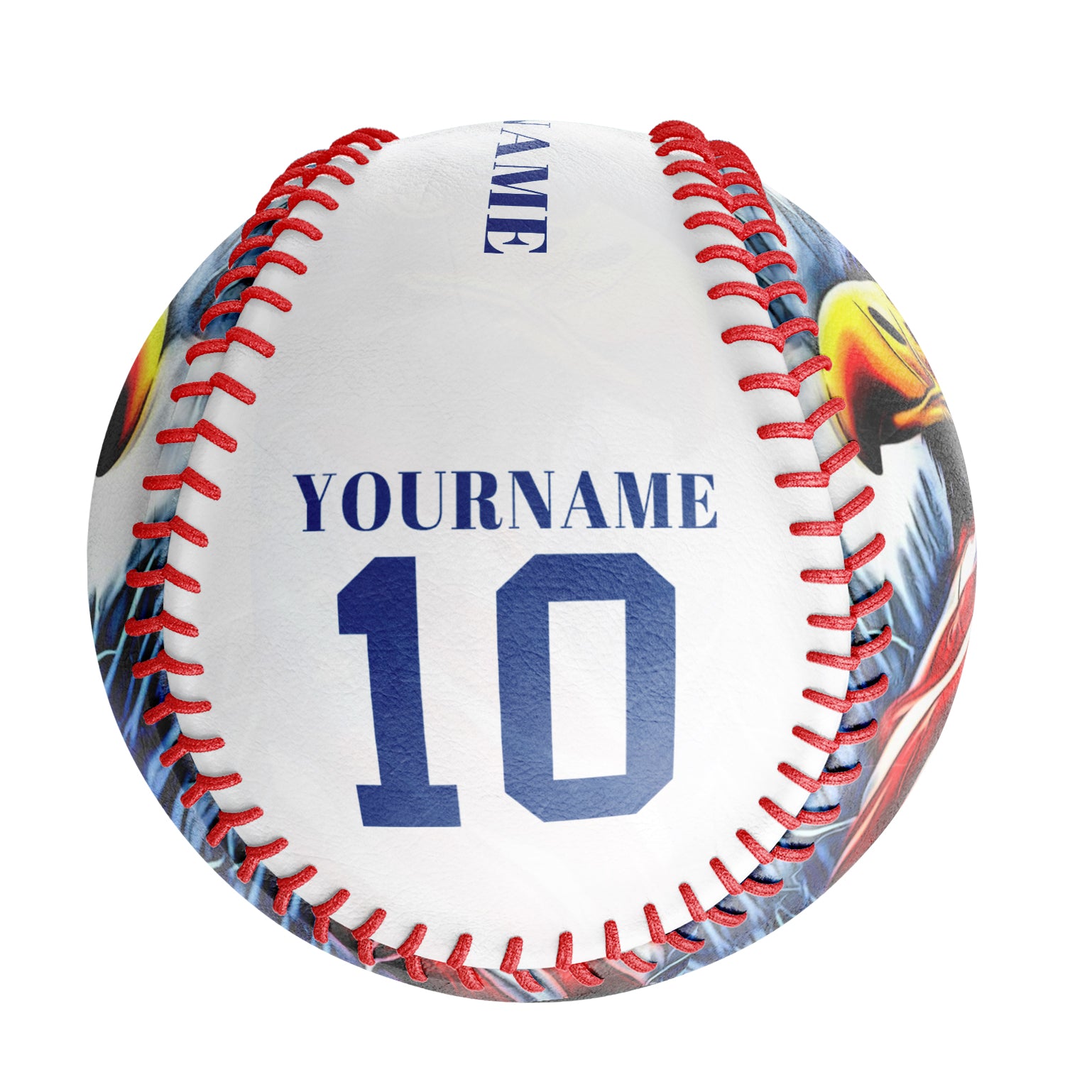 Personalized White American Flag Eagle Photo Baseballs