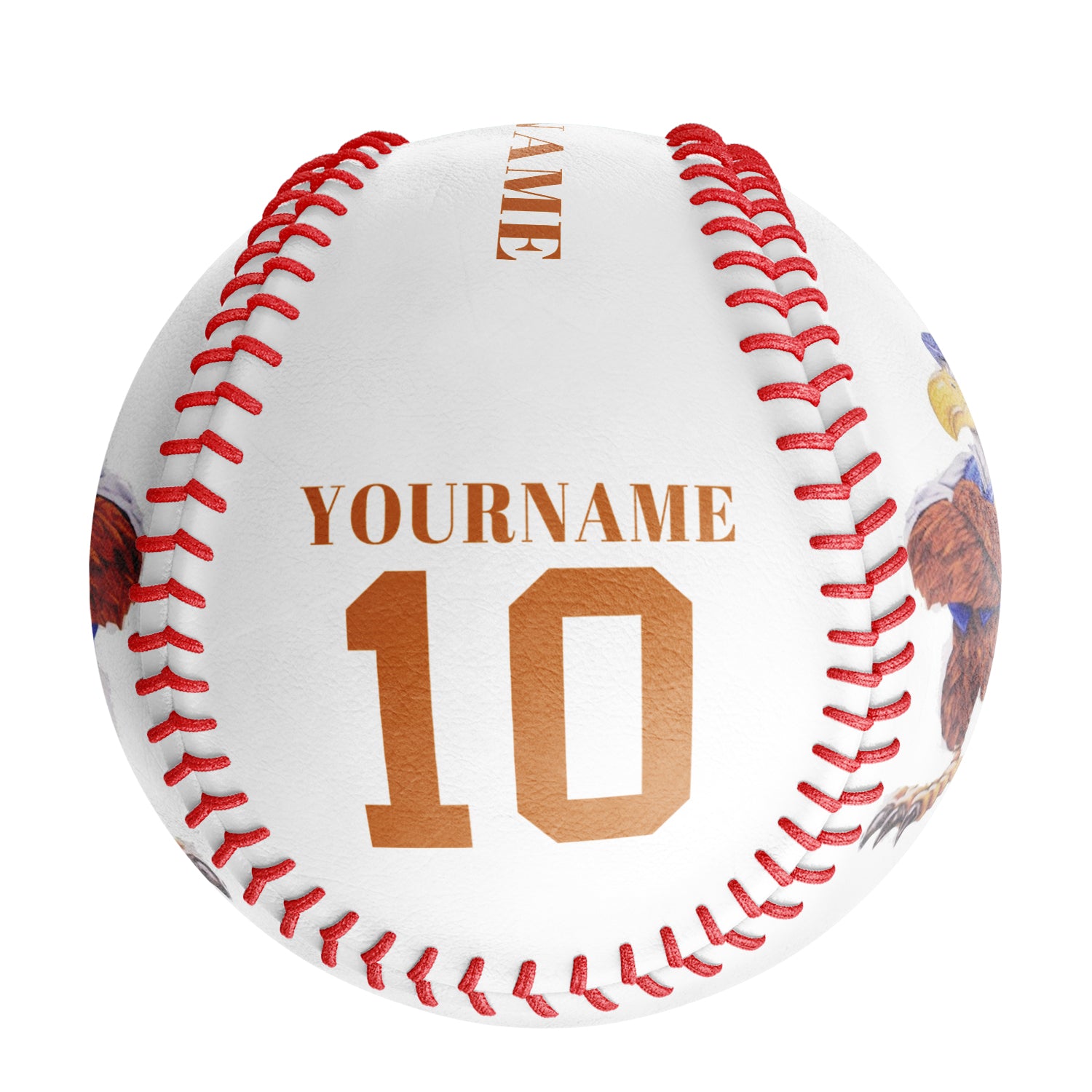 Personalized White American Flag Eagle Photo Baseballs