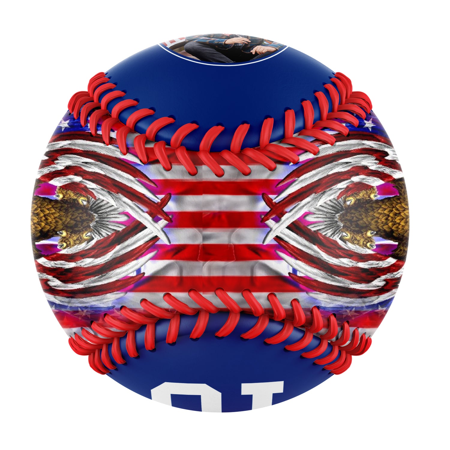 Personalized Royal American Flag Eagle Photo Baseballs