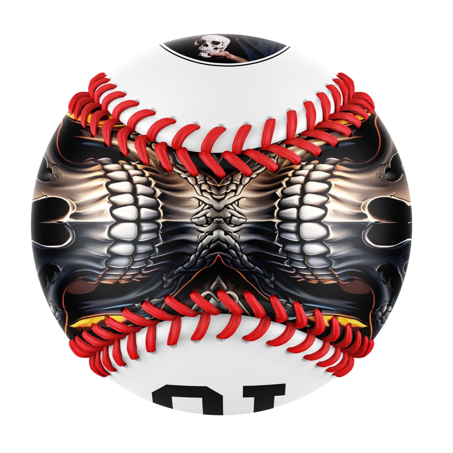 Personalized White American Flag Skull Photo Baseballs