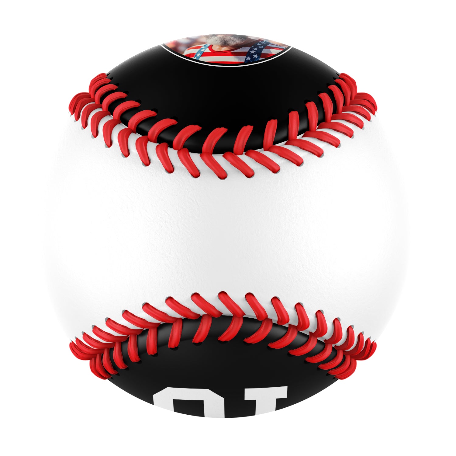 Personalized Black American Flag Eagle Photo Baseballs