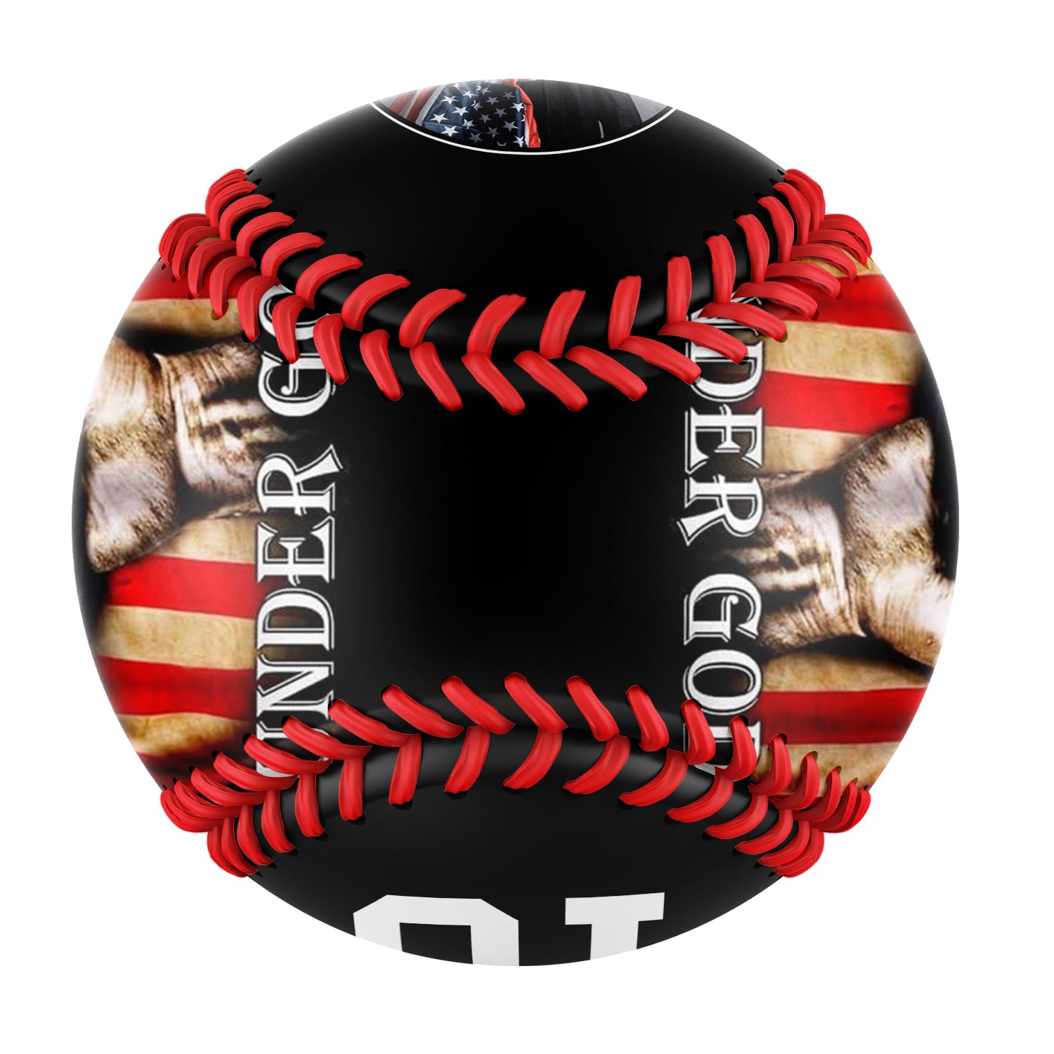 Personalized Black American Flag Cross Photo Baseballs