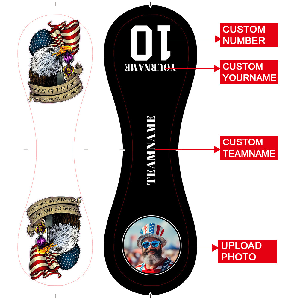 Personalized Black American Flag Eagle Photo Baseballs