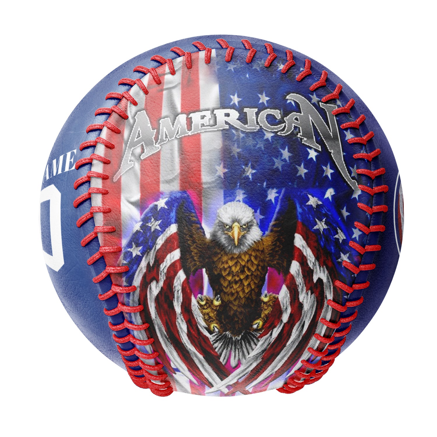 Personalized Royal American Flag Eagle Photo Baseballs