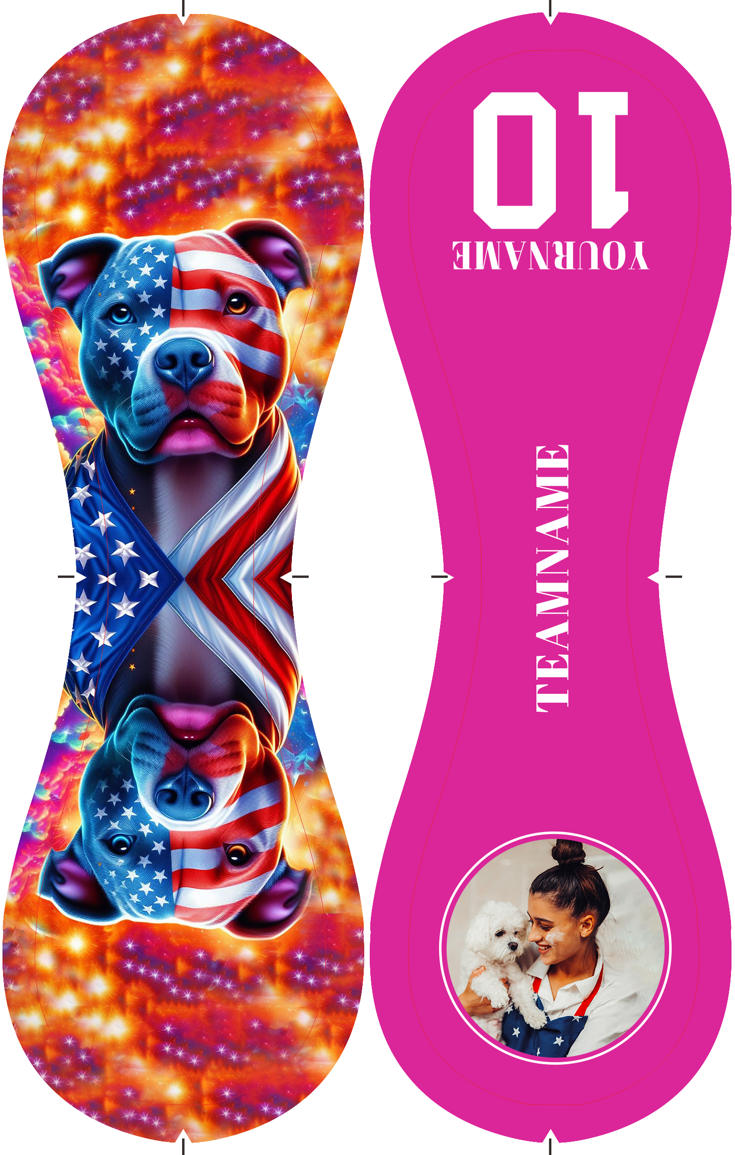 Personalized Pink American Flag Dog Photo Baseballs