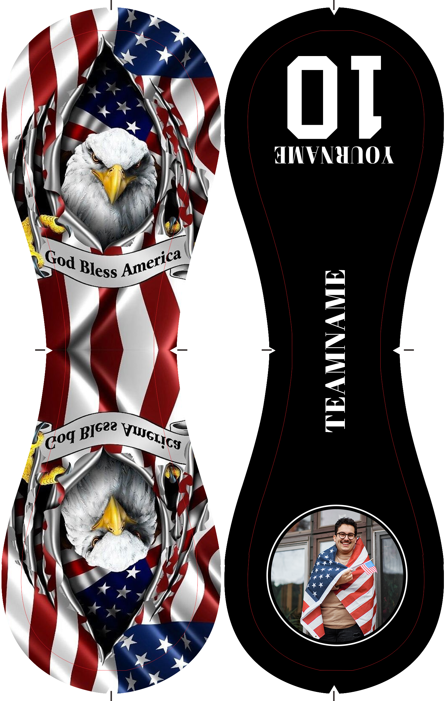 Personalized Black American Flag Eagle Photo Baseballs