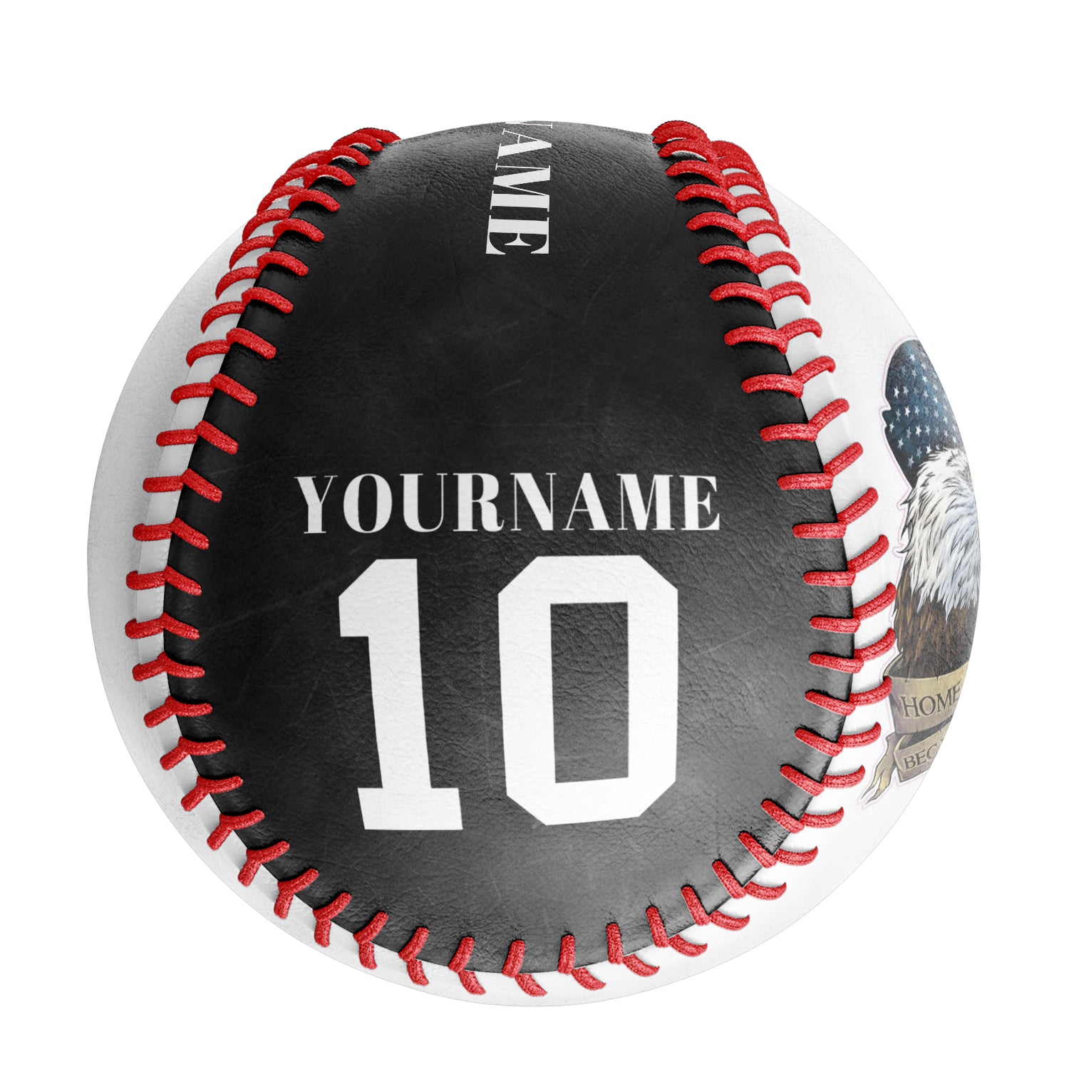 Personalized Black American Flag Eagle Photo Baseballs