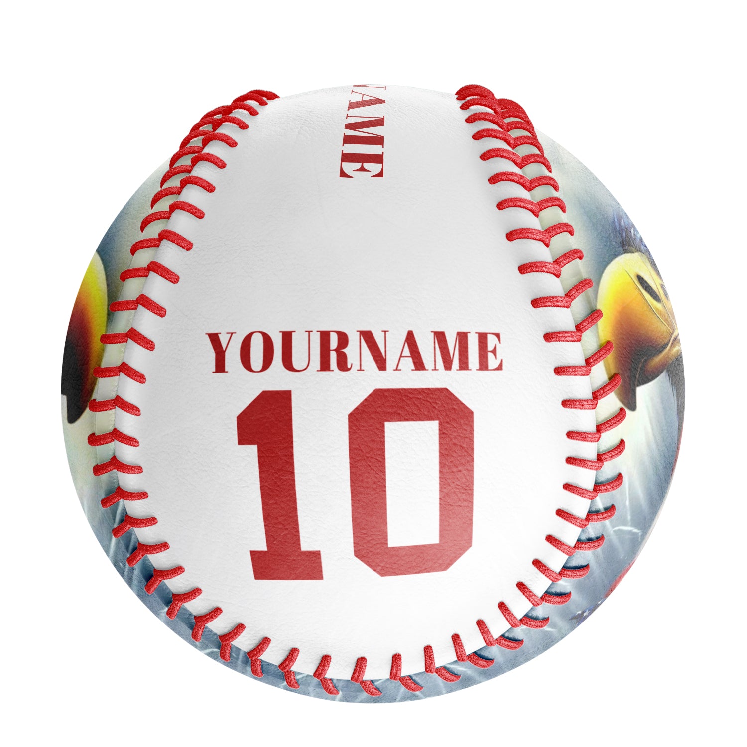 Personalized White American Flag Eagle Photo Baseballs