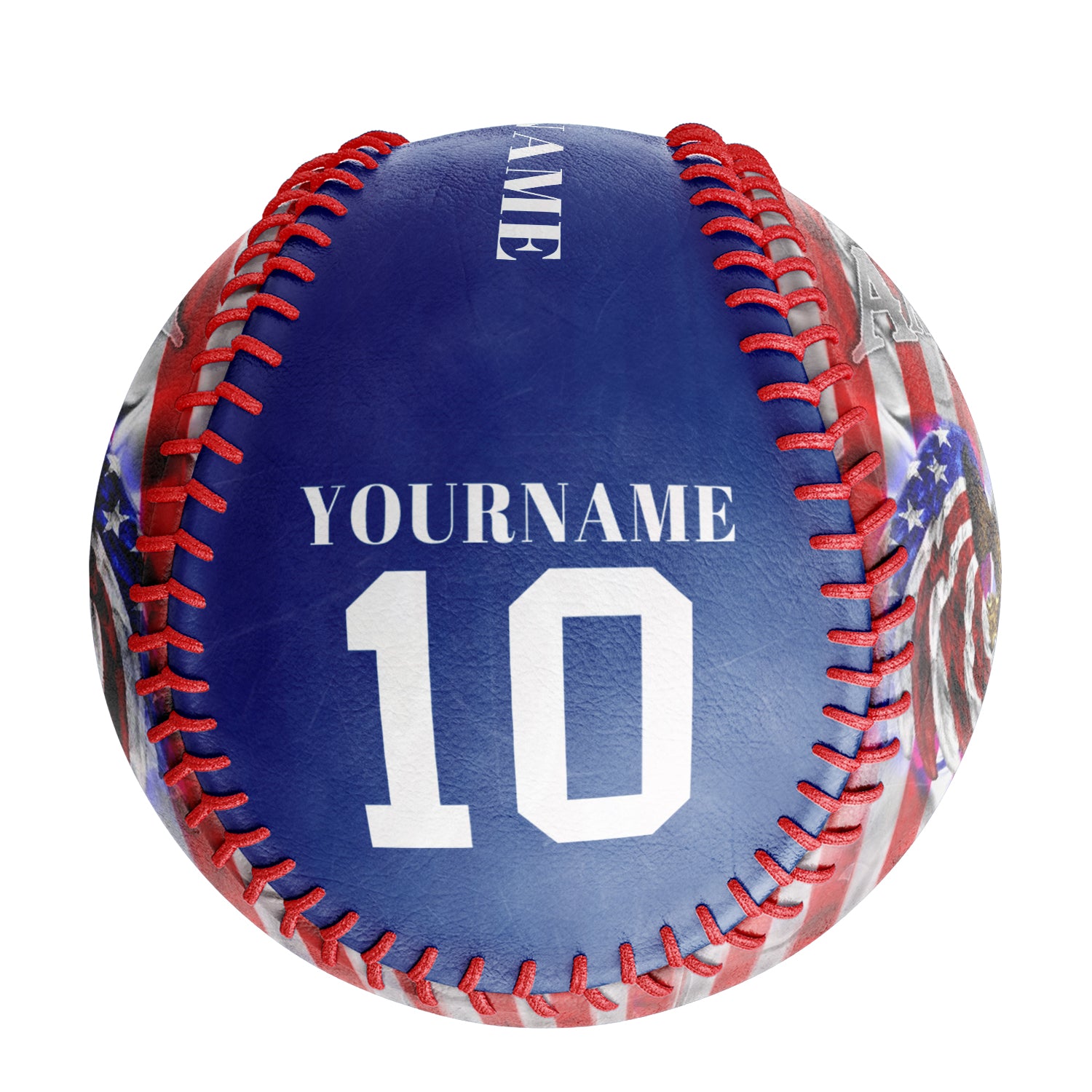 Personalized Royal American Flag Eagle Photo Baseballs