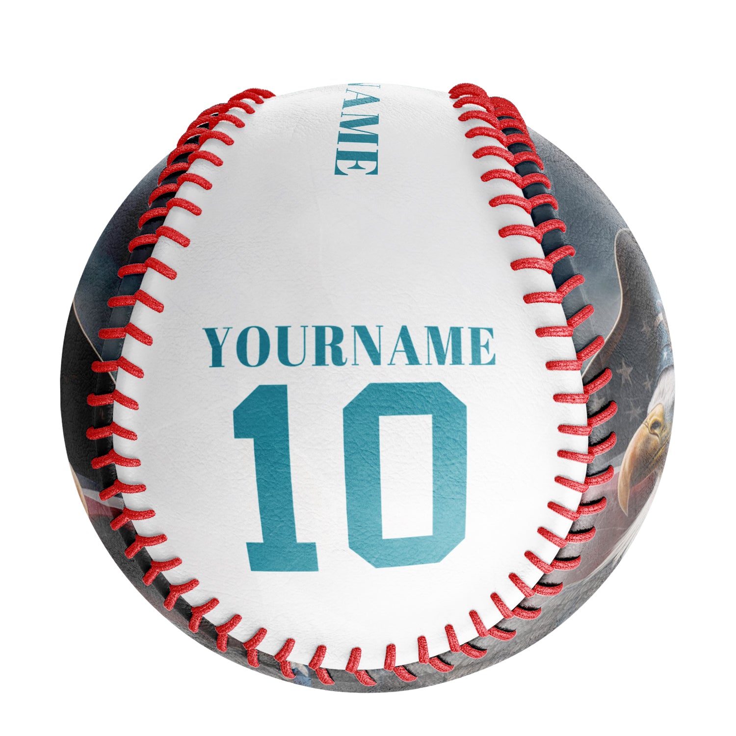 Personalized White American Flag Eagle Pirates Photo Baseballs