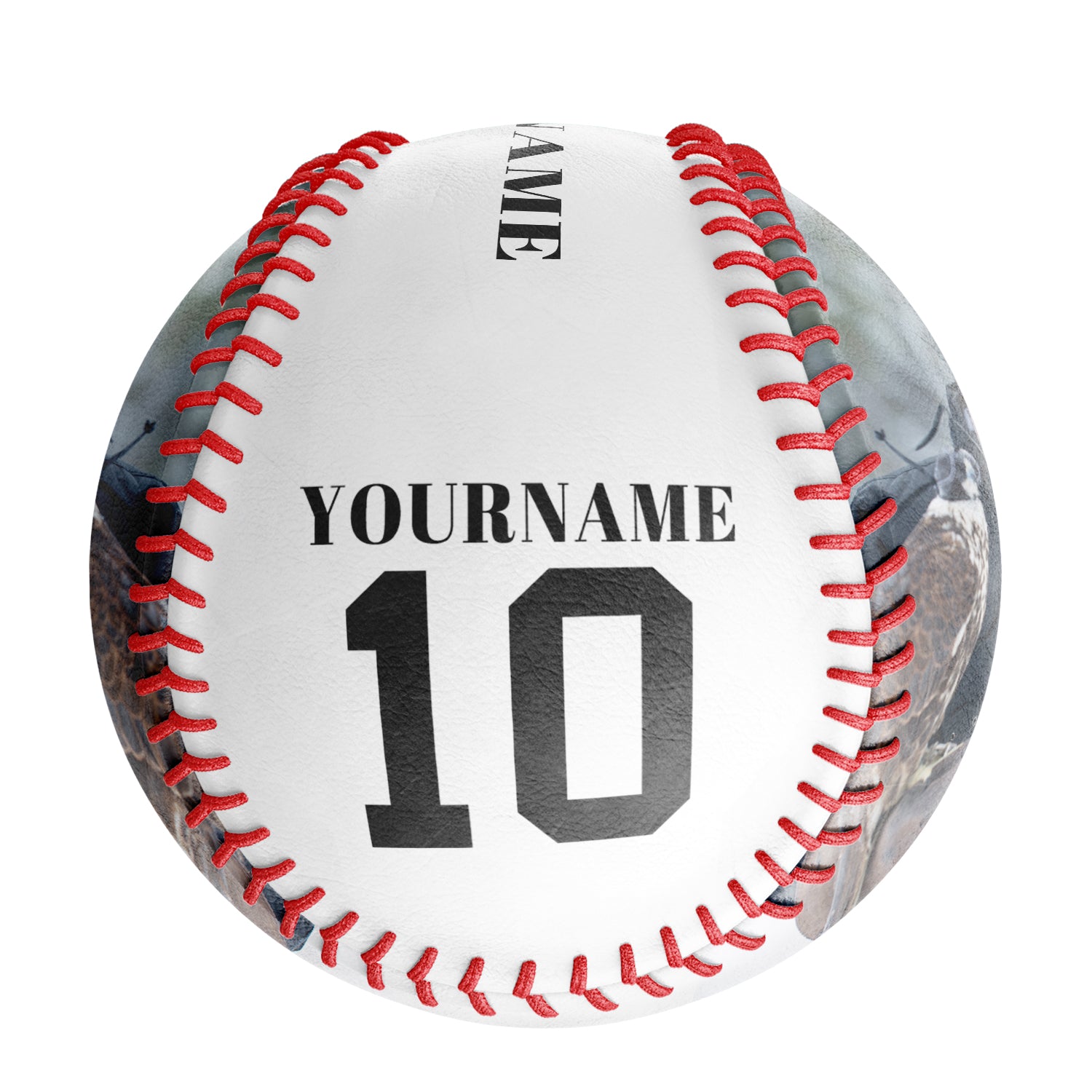 Personalized White American Flag Eagle Photo Baseballs