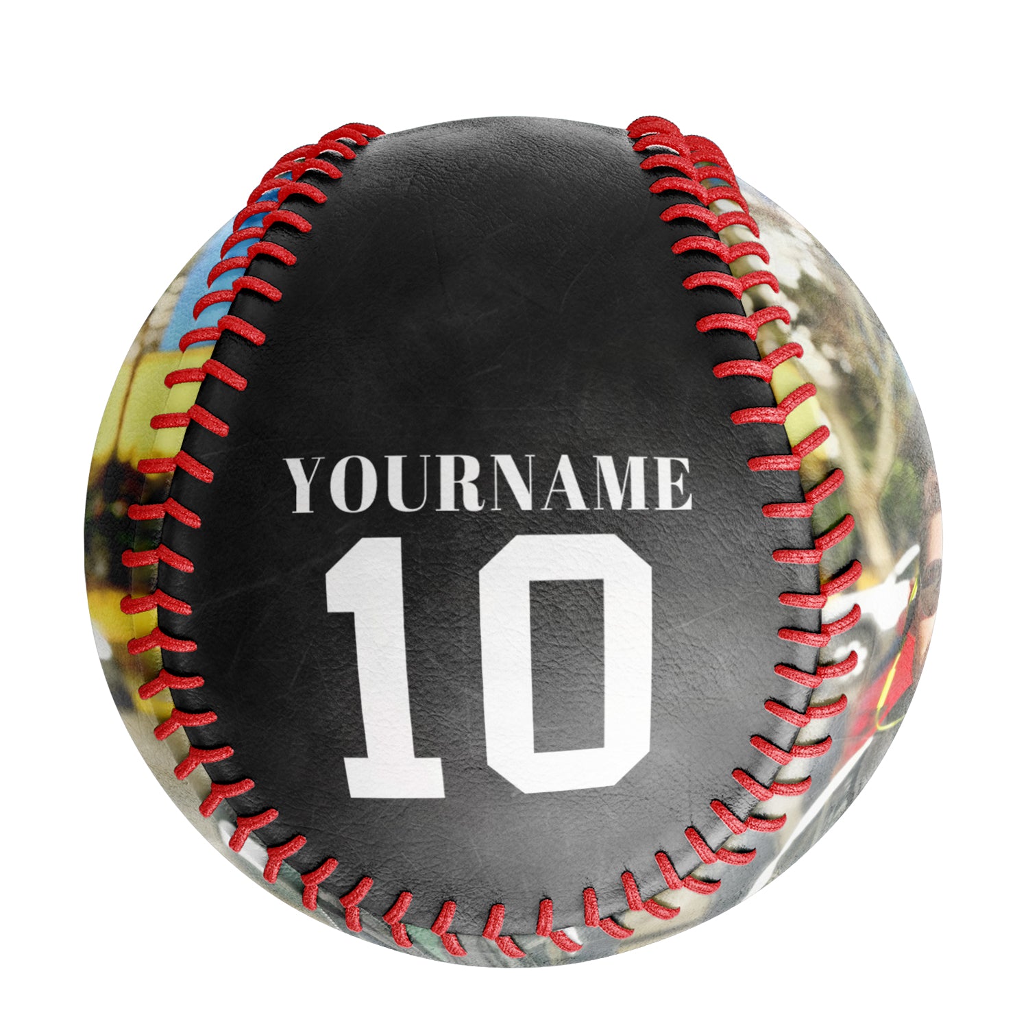 Personalized Black American Flag Truck Photo Baseballs