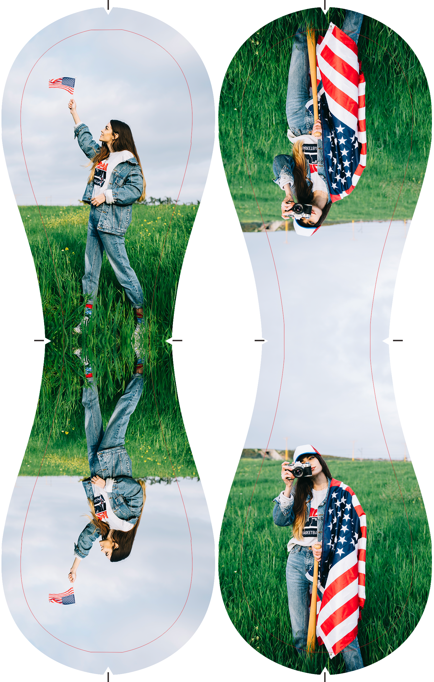 Personalized 2 Wife Girlfriend Family American Flag Photo Baseballs