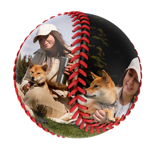 Personalized Pet Dog and Owner Photo Baseballs