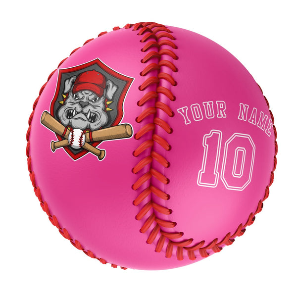 Personalized Pink Leather Pink Authentic Baseballs