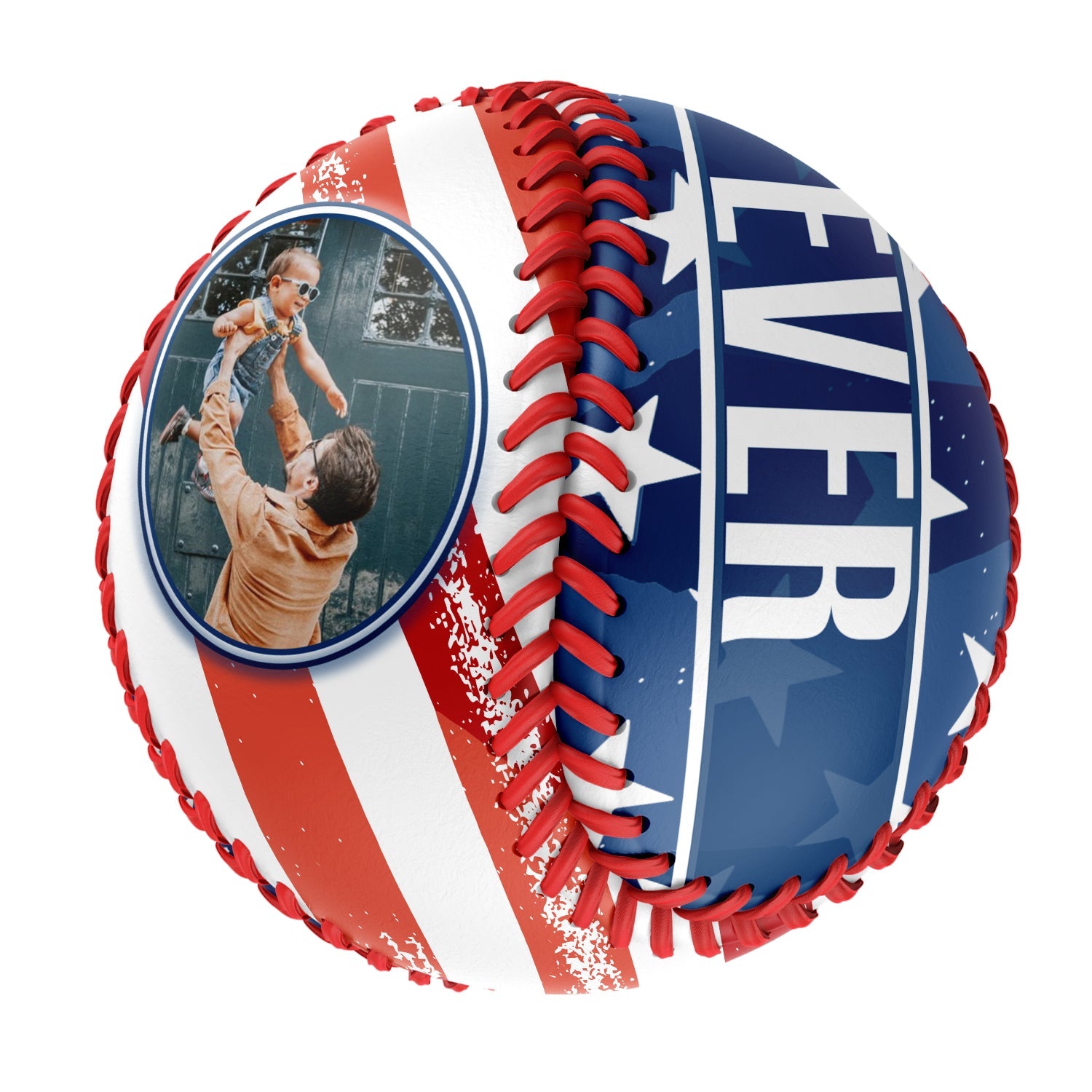 Personalized Dad Grandpa USA Flag Photo Baseballs