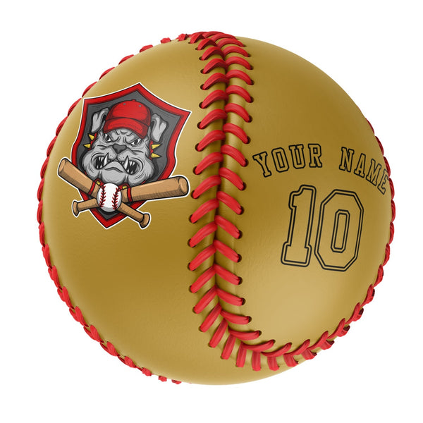 Personalized Old Gold Leather Old Gold Authentic Baseballs