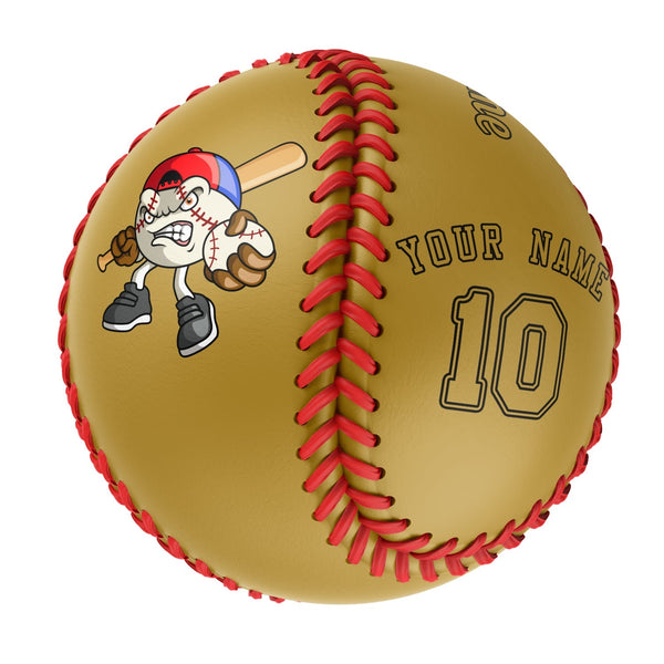 Personalized Old Gold Leather Old Gold Authentic Baseballs