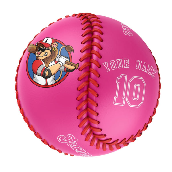 Personalized Pink Leather Pink Authentic Baseballs