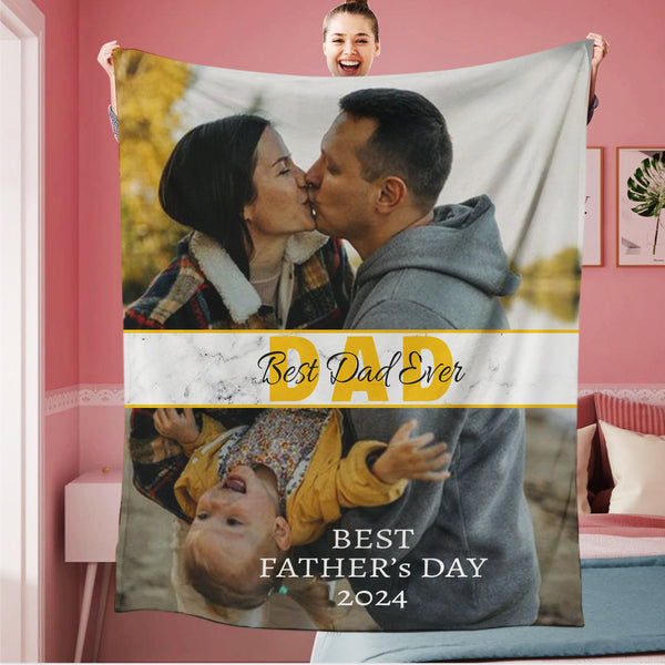 Personalized Best Father's Day Photo Blanket