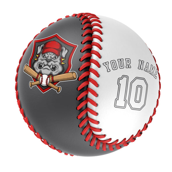 Personalized Gray White Half Leather White Authentic Baseballs