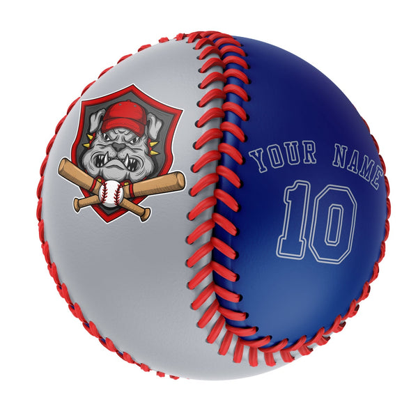 Personalized Gray Royal Half Leather Royal Authentic Baseballs