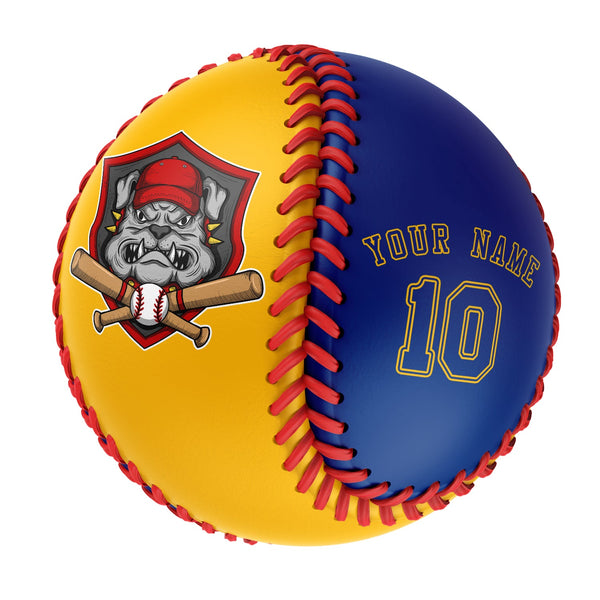 Personalized Gold Royal Half Leather Royal Authentic Baseballs