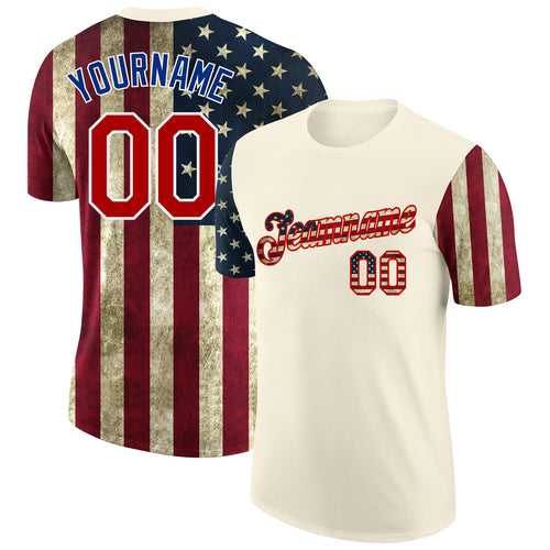 Custom Camo Vintage USA Flag-City Cream Authentic Salute To