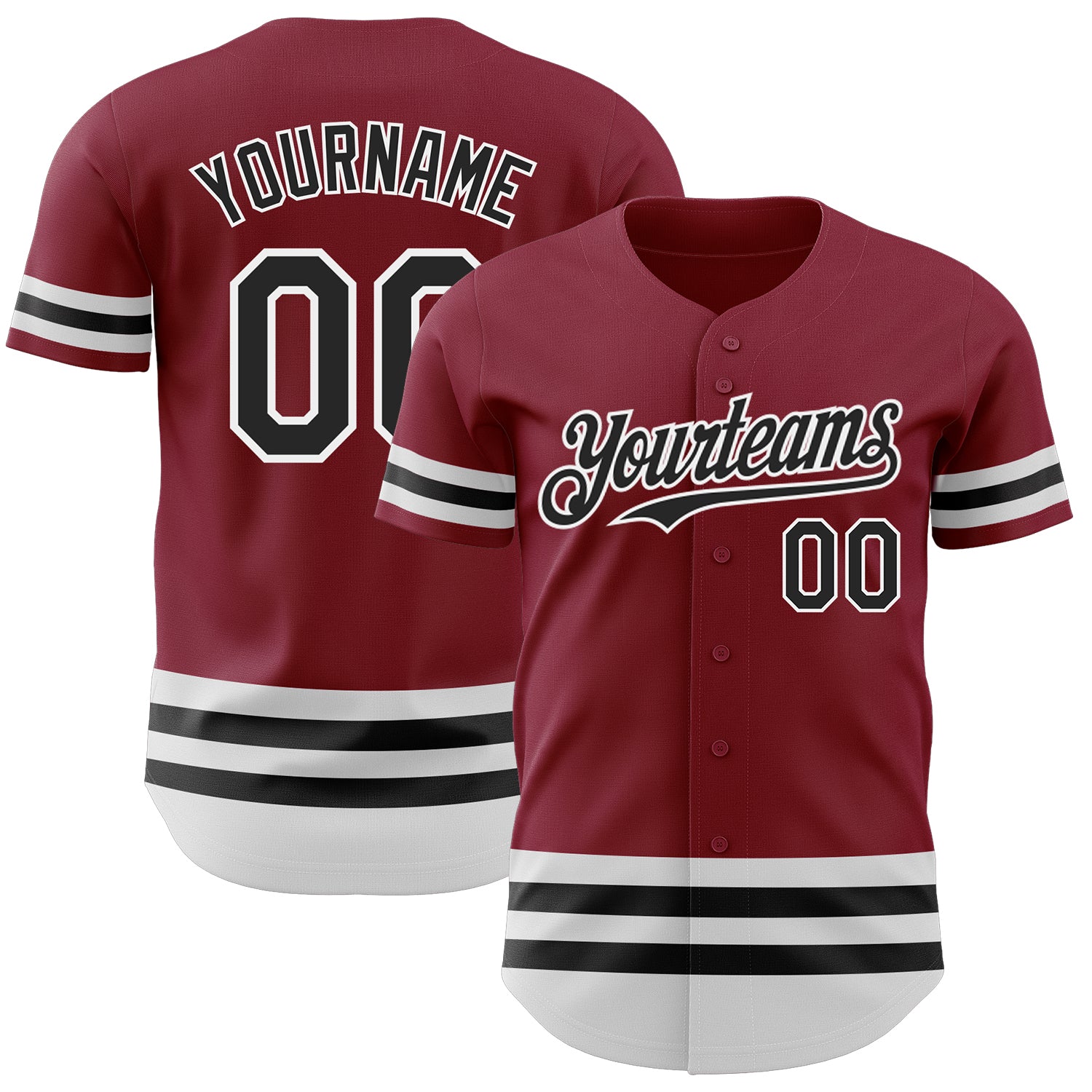 2024 Custom Crimson Black-White Stripes Authentic Baseball Jersey Sale ...