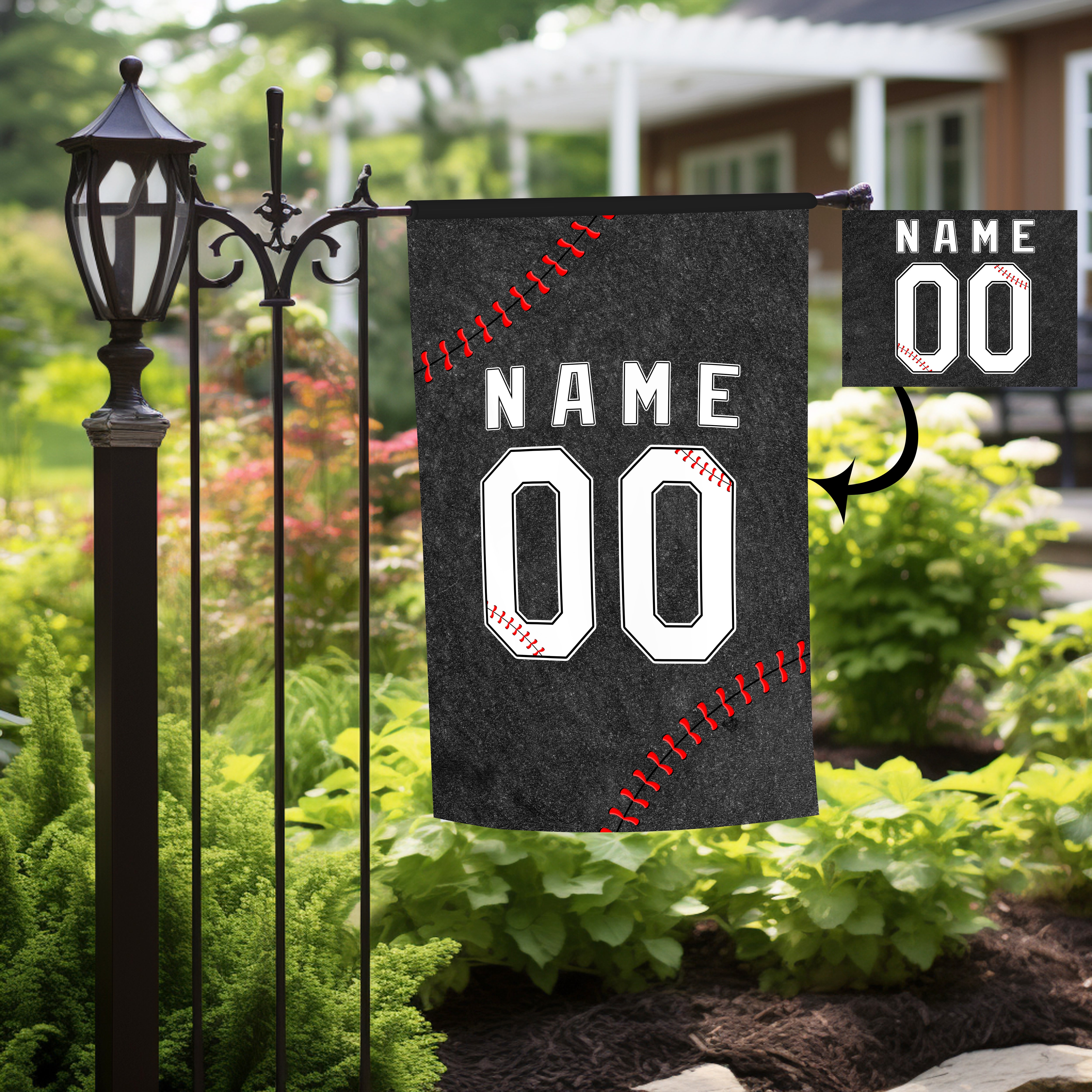 Personalized Name Number Garden Flag