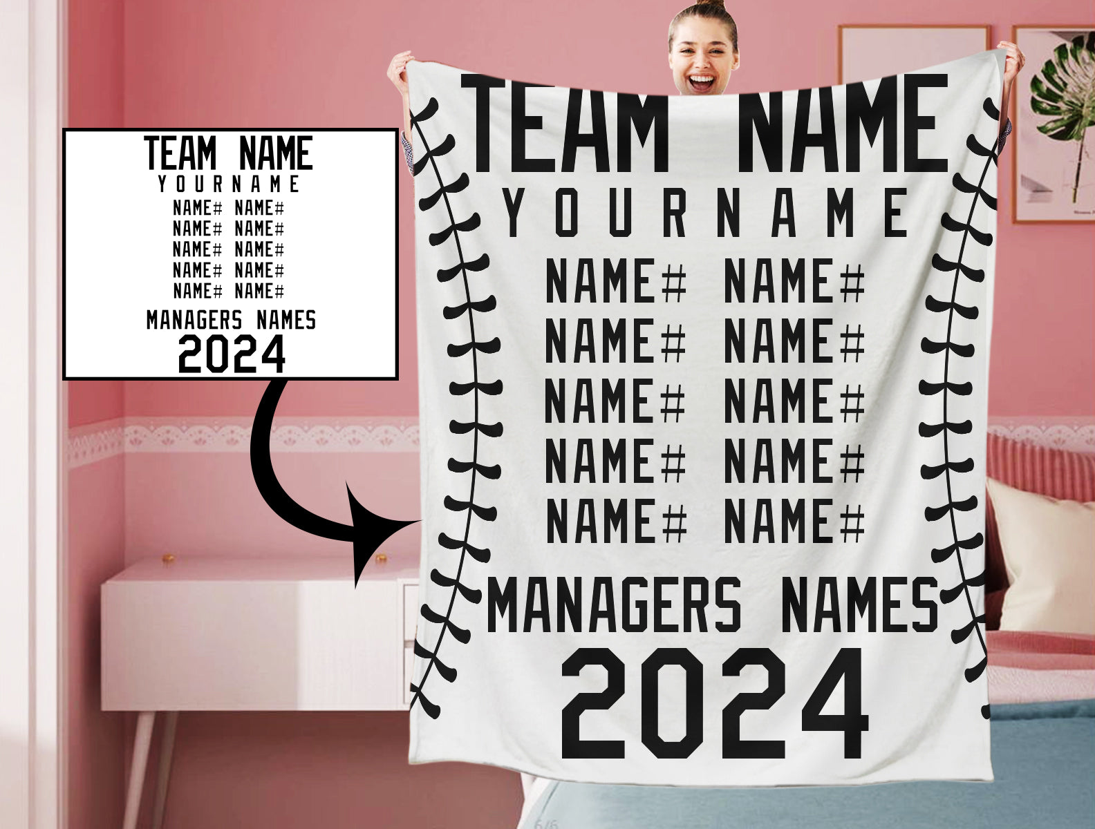 Personalized Tame Name Number Blanket