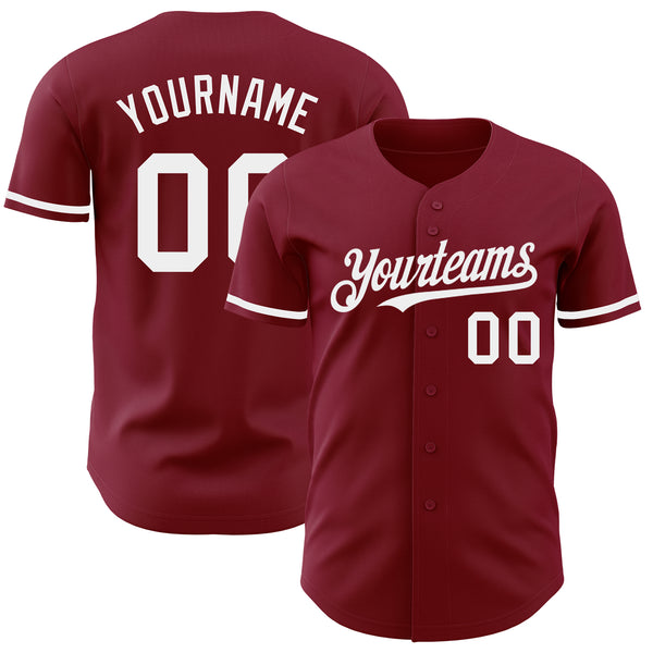 Custom Crimson White Authentic Baseball Jersey